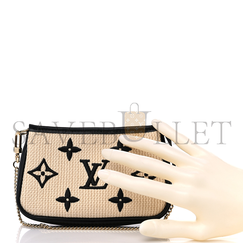 l0*is V*t0n cotton monogram giant mini pochette accessories beige black m82472 (15.5*10.5*4cm)